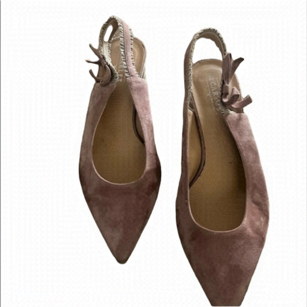 SCRALET vintage dust pink suede heel shoes new size 39 made italy